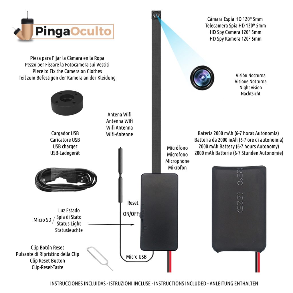 Cámara Espía Wifi Oculta Para Exámenes PingaOculto