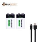 Pilas 9V Recargables 650mAh Litio para Pinganillo Nano