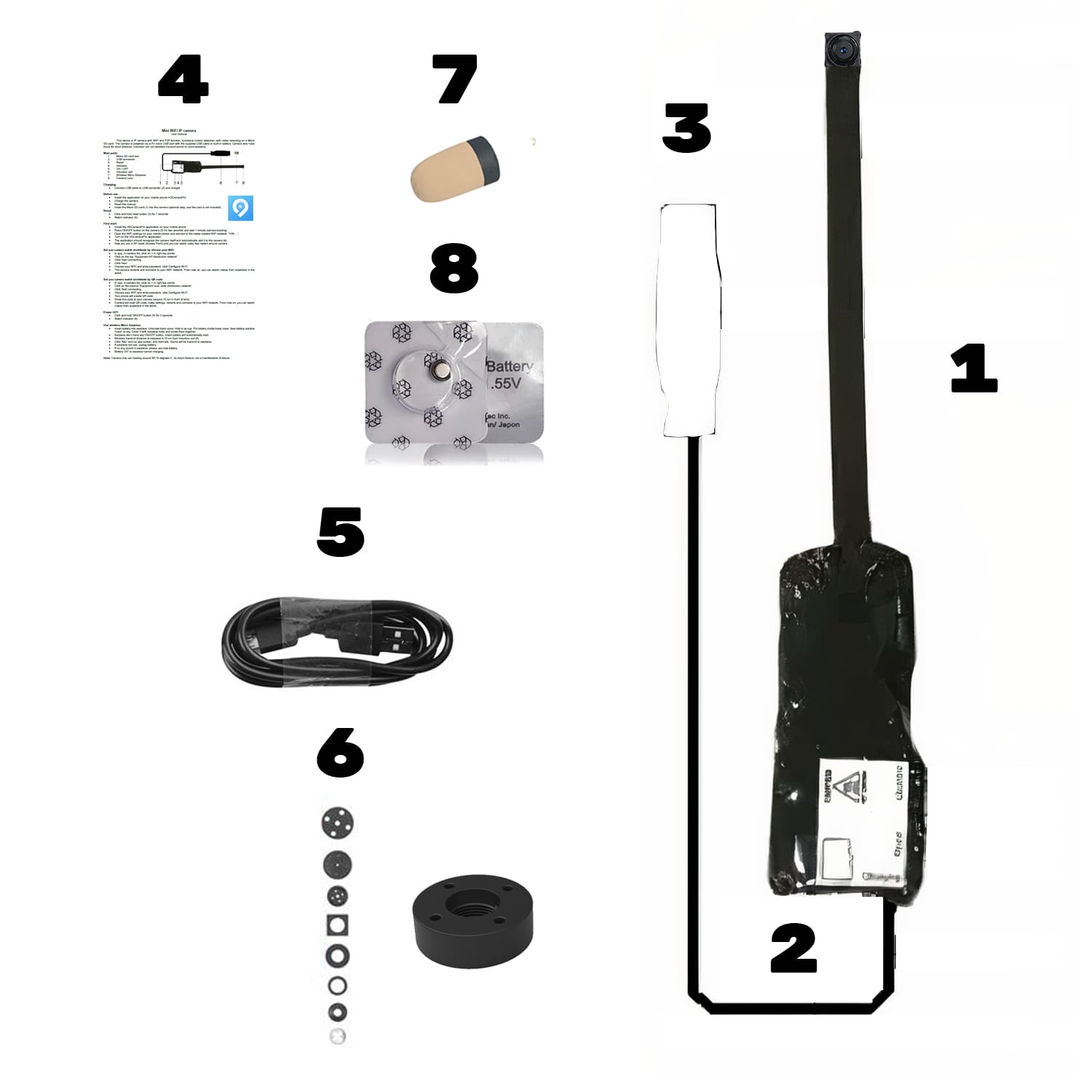 Instructions Wifi Spy Camera Button Exams Earpiece