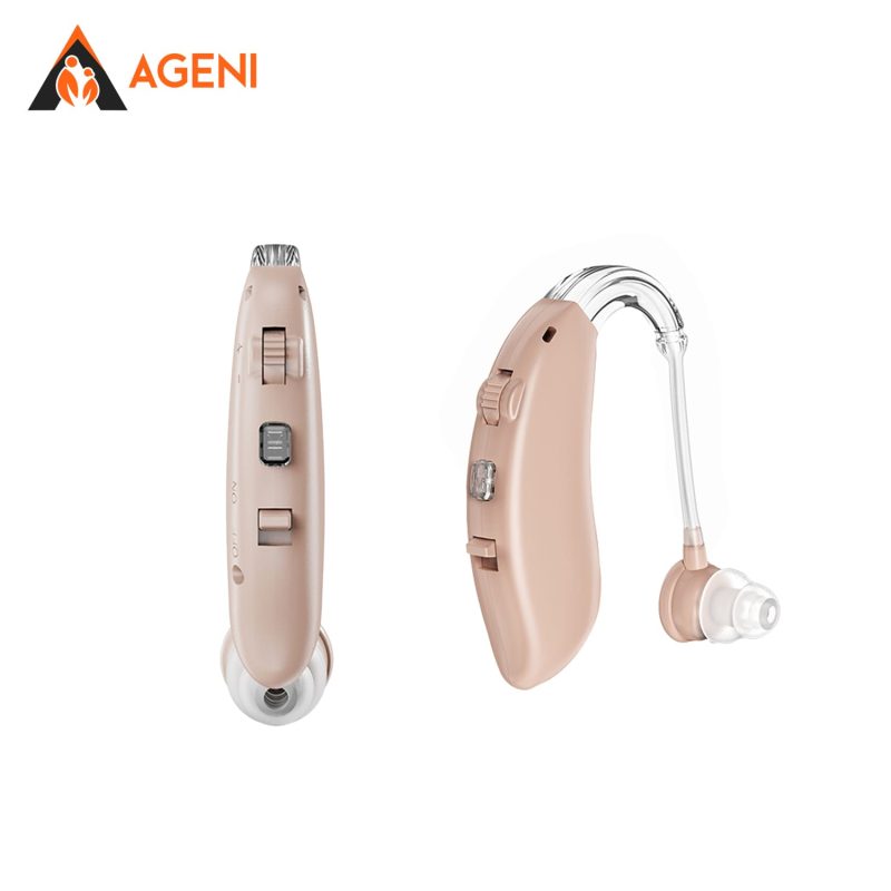 Aide auditive d'amplificateur de son externe rechargeable beige 1