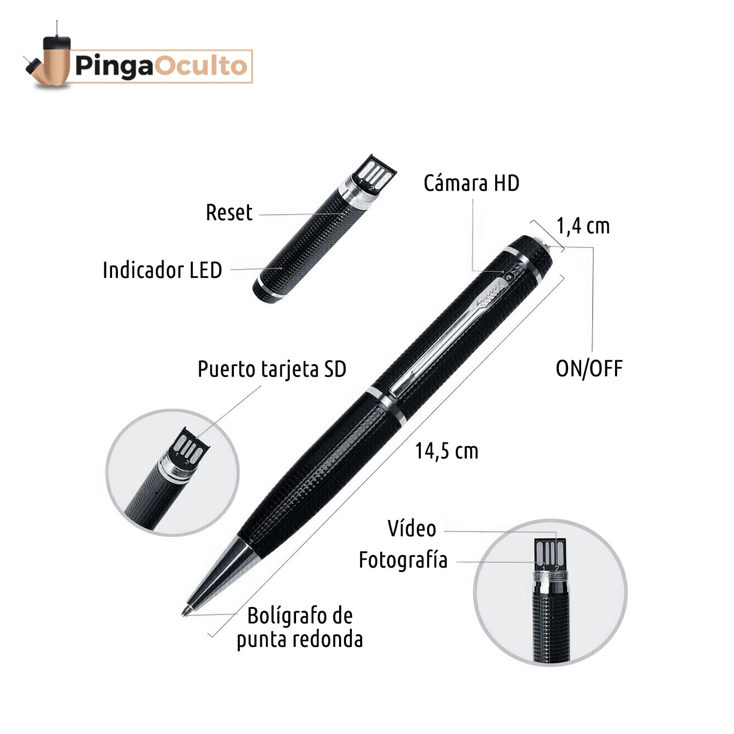 Instrucciones Bolígrafo Cámara Espía Full HD 4 Bolígrafo Cámara Espía Full HD 3