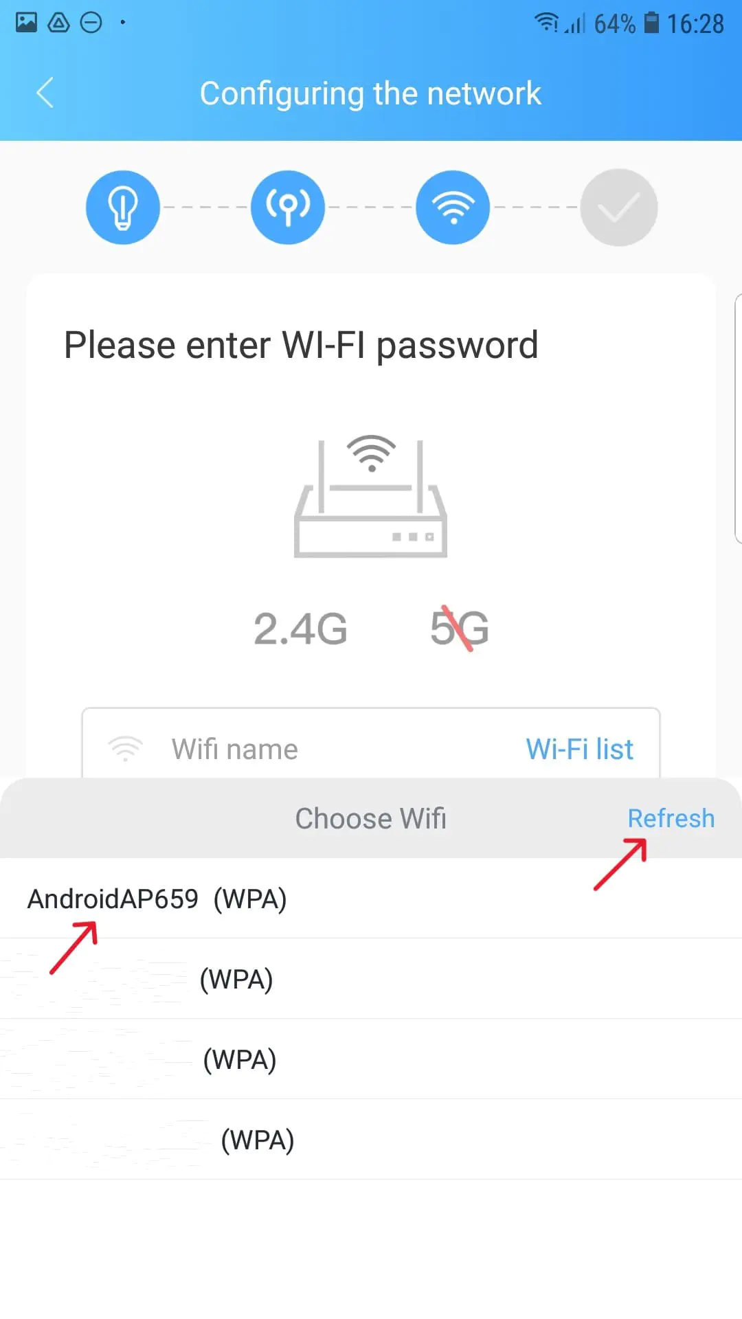 Instruktioner Spy Camera Wifi-knapp 67 14- Lista över wifi-nätverk
