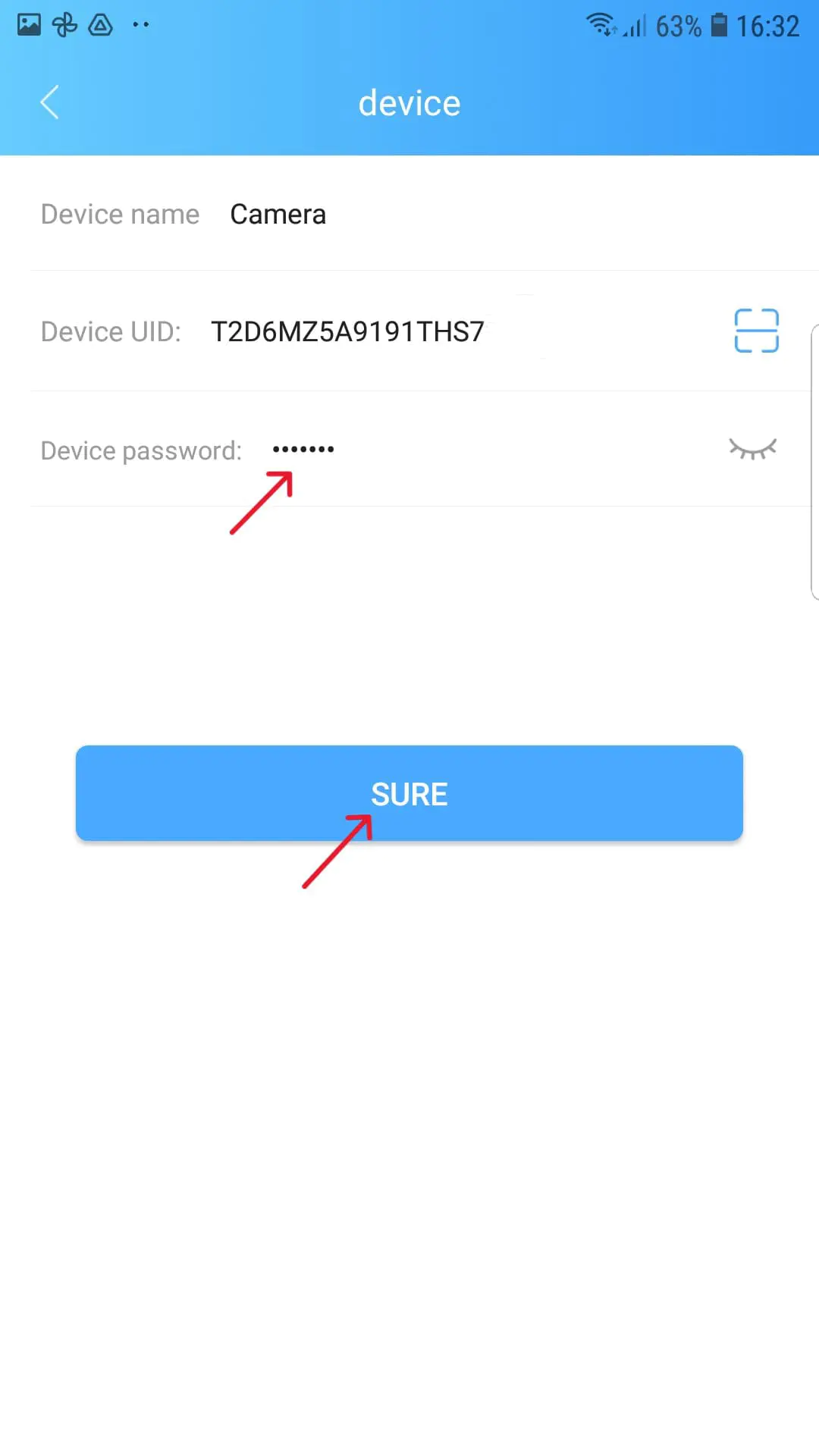 Instruktioner Spy Camera Wifi-knapp 80 28- Skriv lösenord och visst