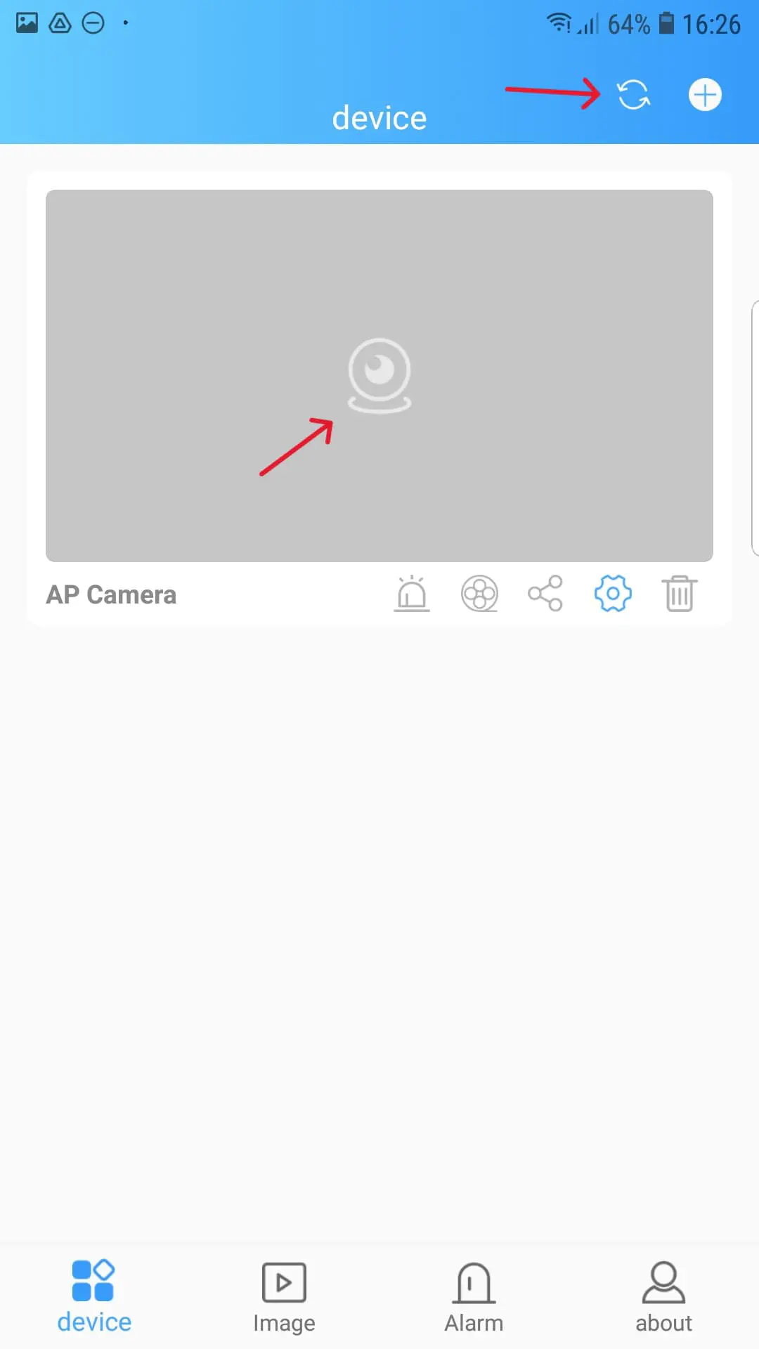 Instruktioner Spy Camera Wifi-knapp 58 8- Huvudapplikationsskärm