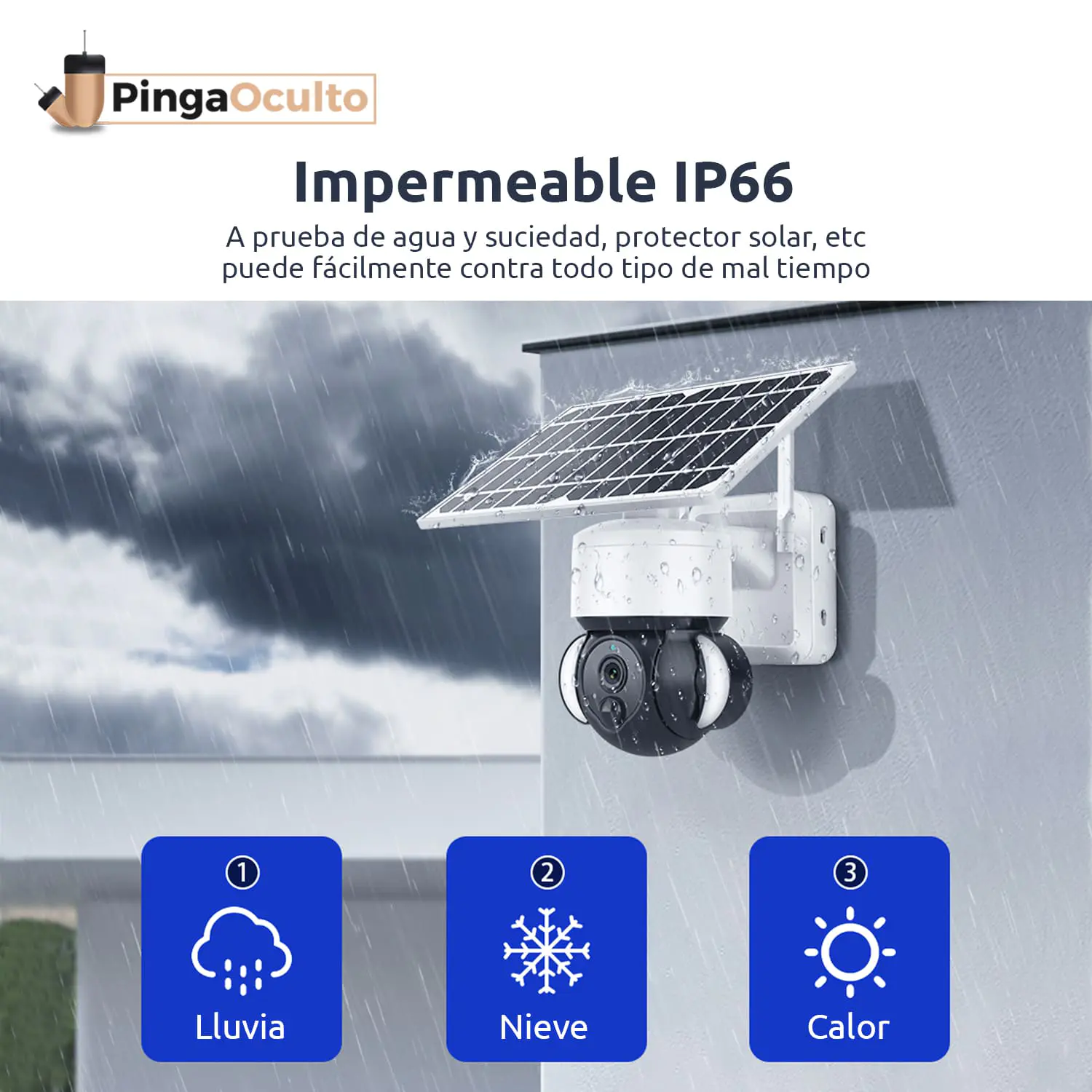 Cámara de Vigilancia Solar 4G Exterior IP66 Full HD - PingaOculto