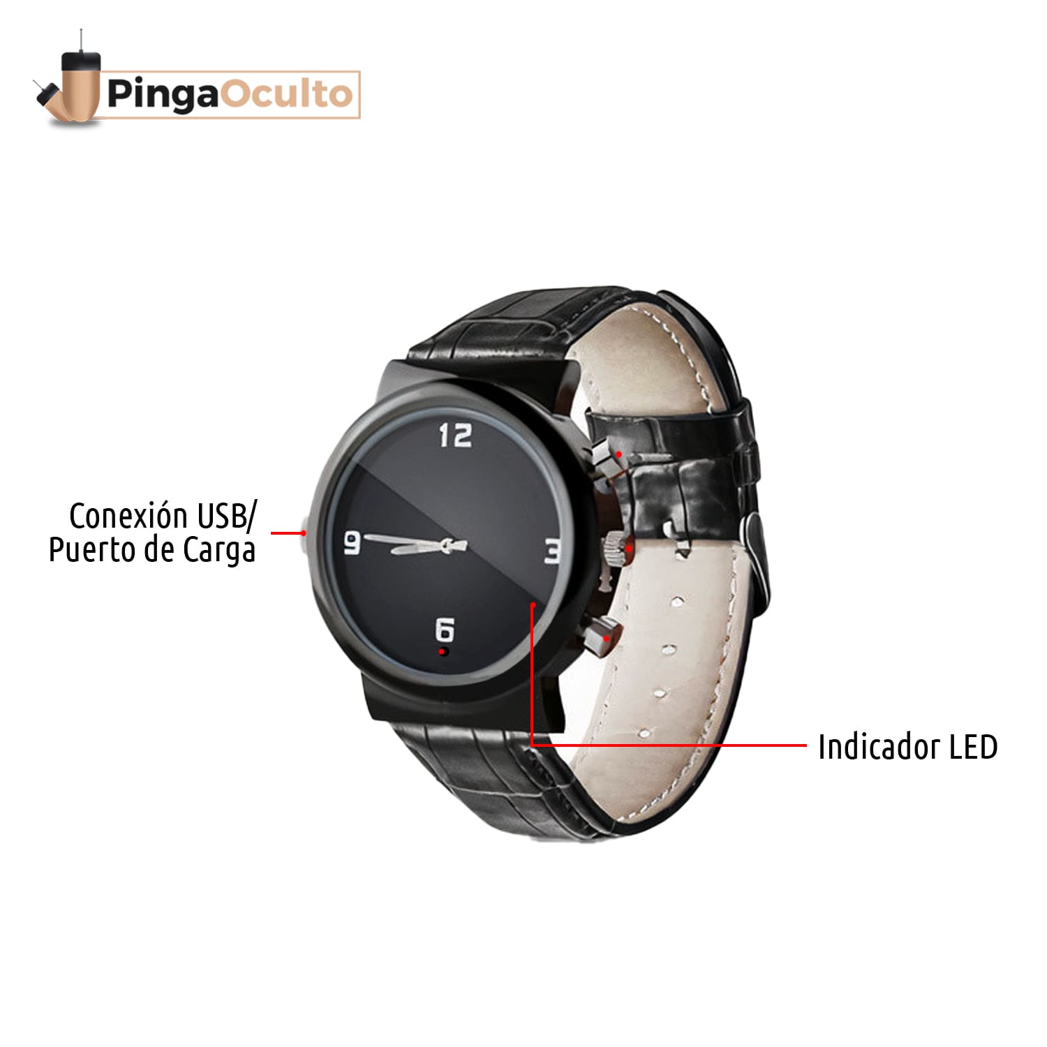 Reloj Cámara Espía Carga y LED