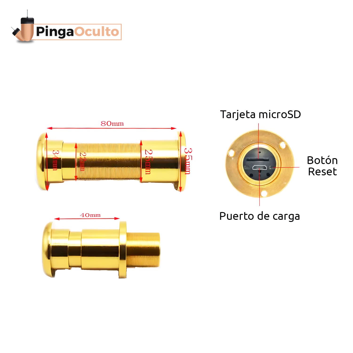 Cámara Mirilla Full HD Partes