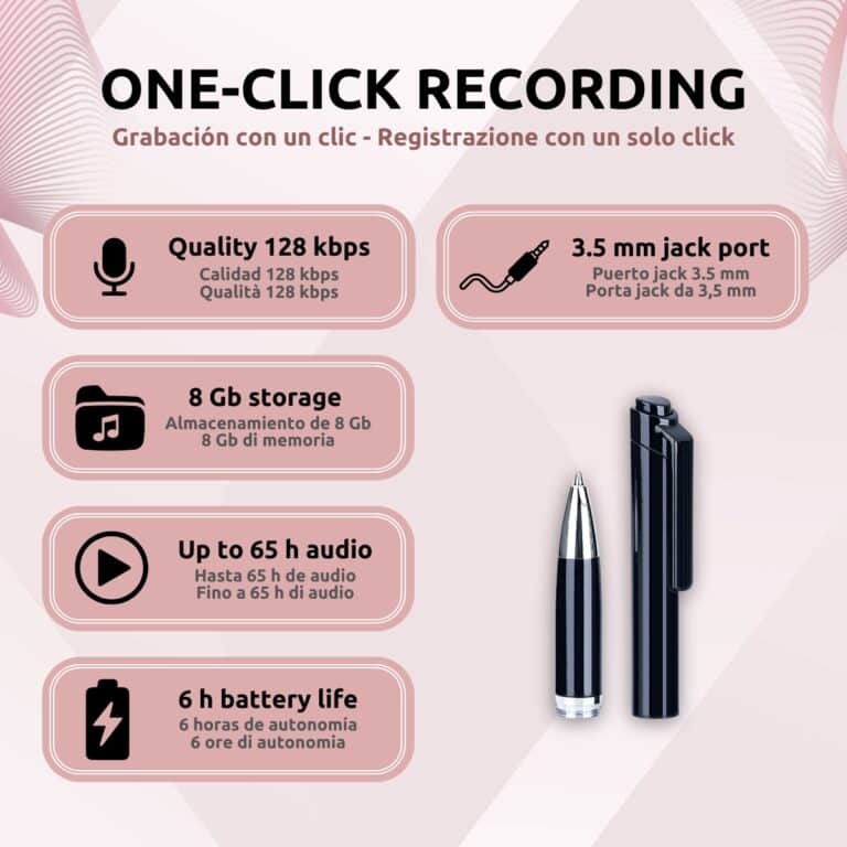 Bolígrafo Grabador Espía Características TE-651V