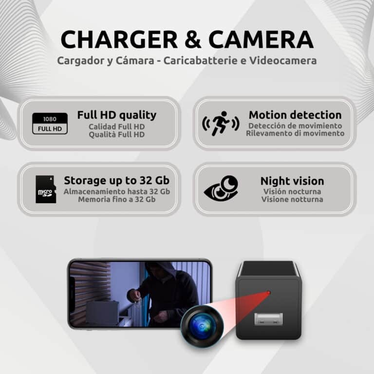 Cargador Cámara Espía Full HD Características M3B