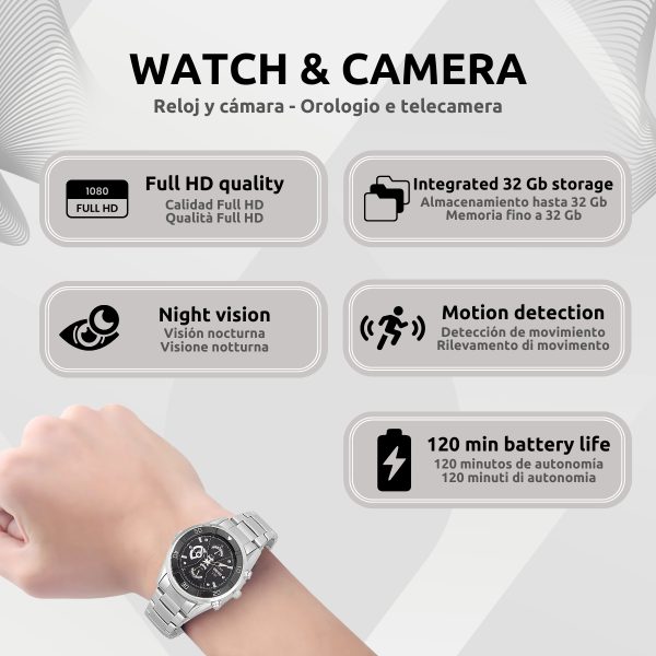 Reloj Cámara Espía Metal Características KC10