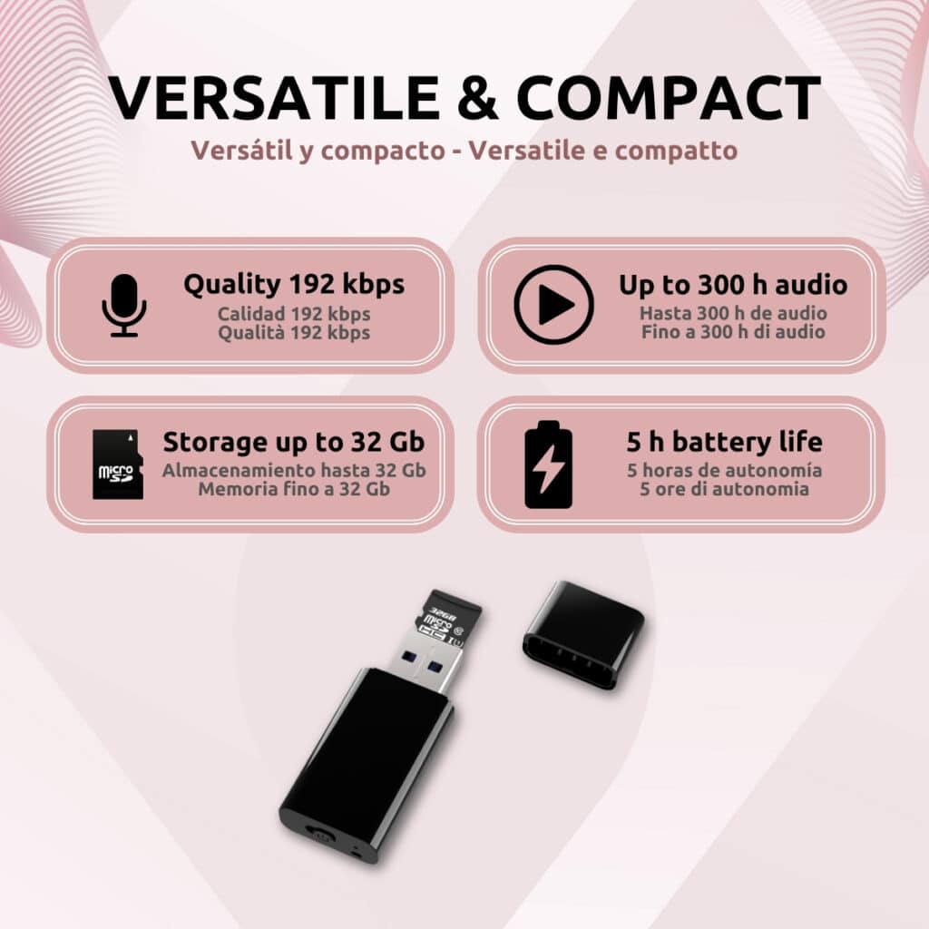 USB Micrófono Espía Características VR01