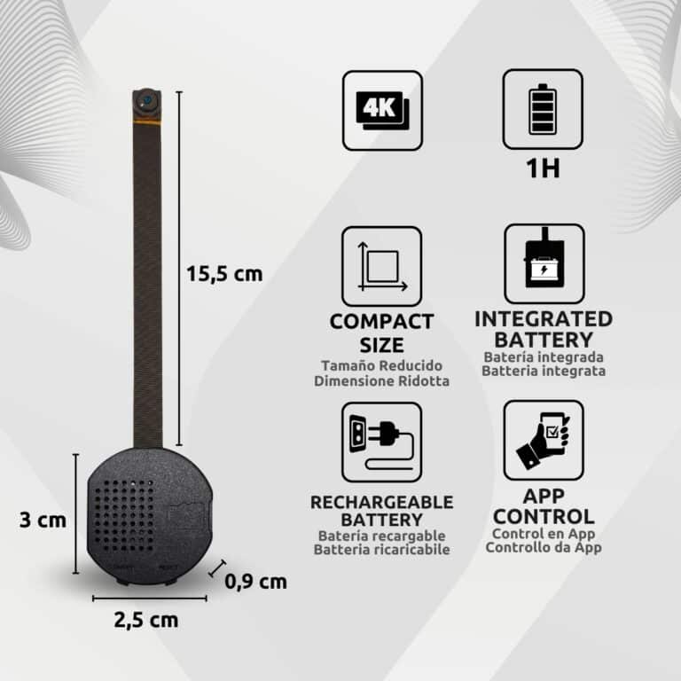 Cámara Espía Wifi Oculta Para Exámenes 4K Características