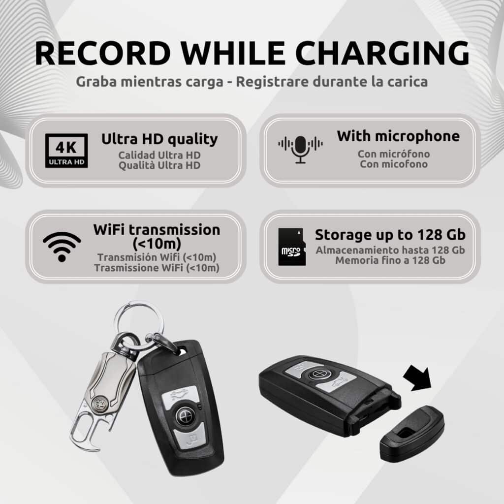 Llave Cámara Espía 4K Características