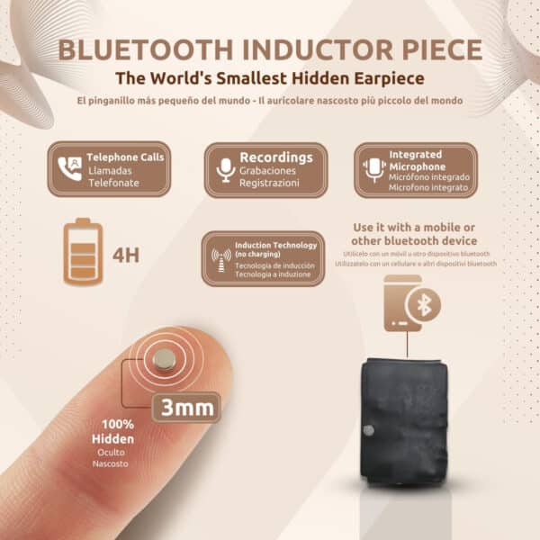 Pinganillo Nano Pieza Inductora Bluetooth Funcionalidades