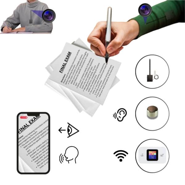 Cámara Espía Wifi Pro Oculta Para Exámenes Batería Integrada + Nano + Router