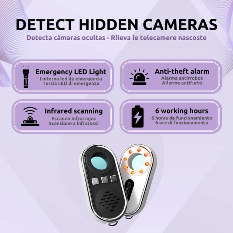 Detector Cámaras Espía y Movimiento Características