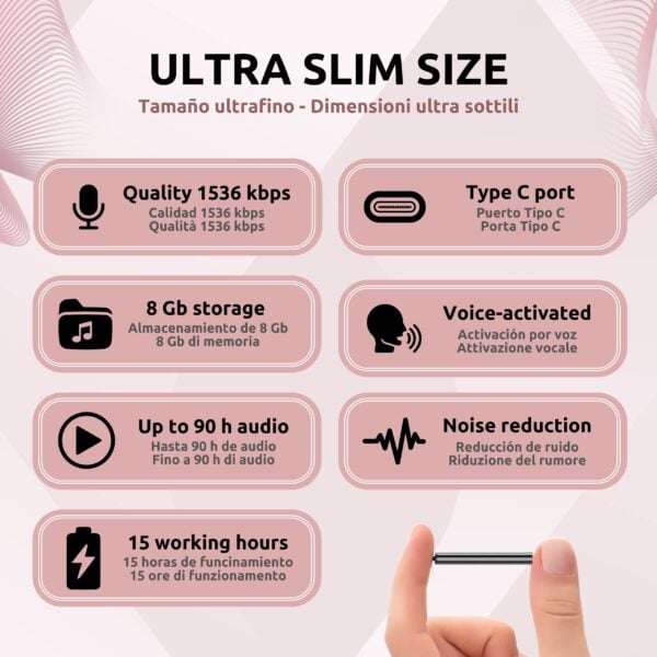 Grabadora Espía Ultrafina Caracteristicas
