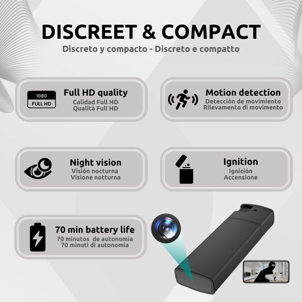 Mechero Cámara Espía Características