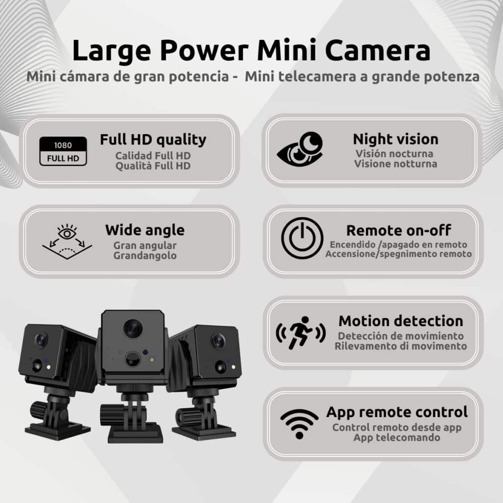 Mini Cámara Espía 4G Full HD PIR Características