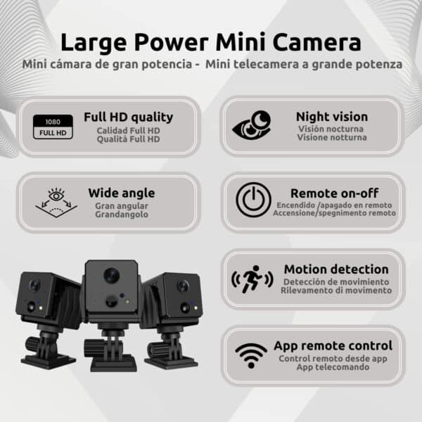 Mini Cámara Espía 4G Full HD PIR Características