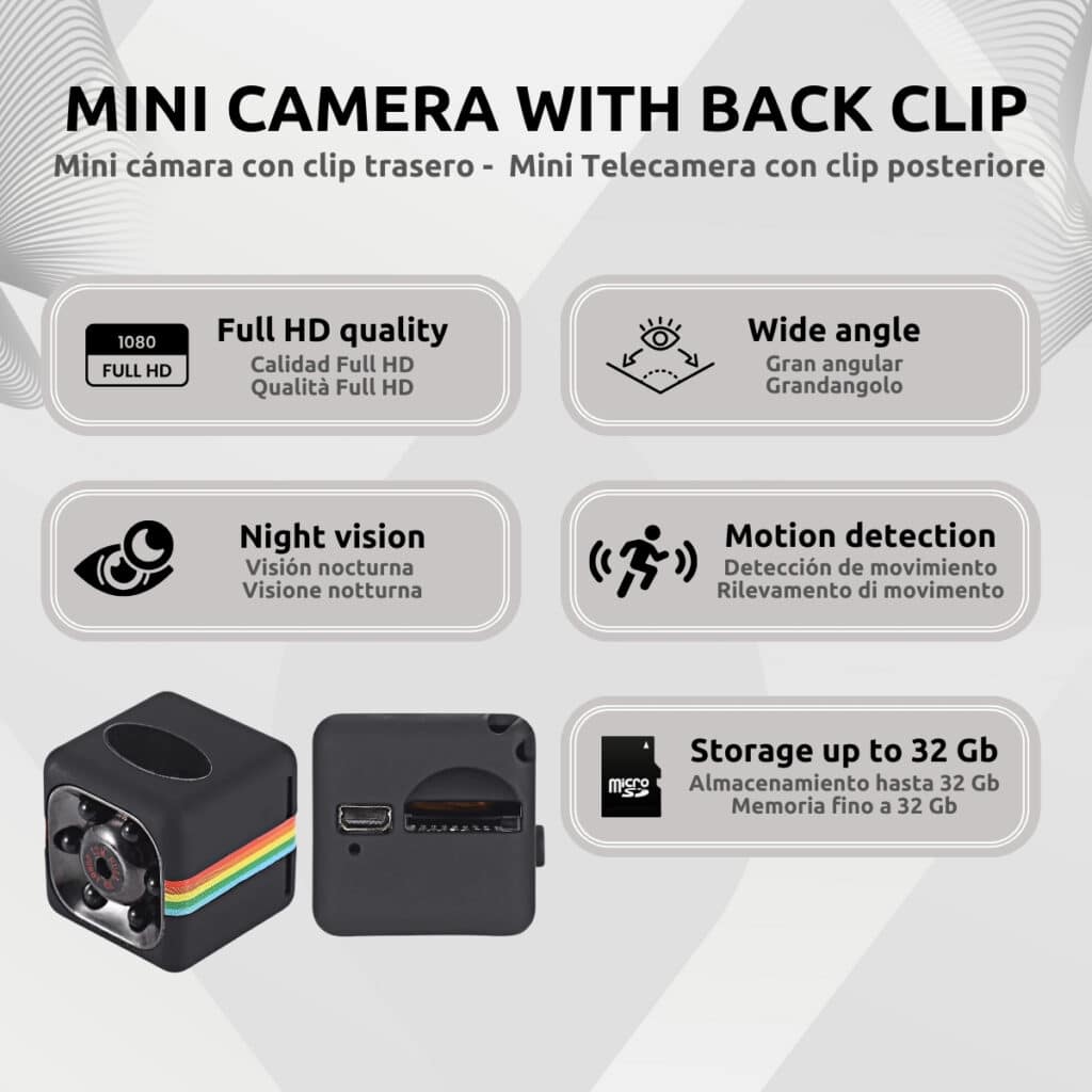 Mini Cámara Espía Full HD Clip Características