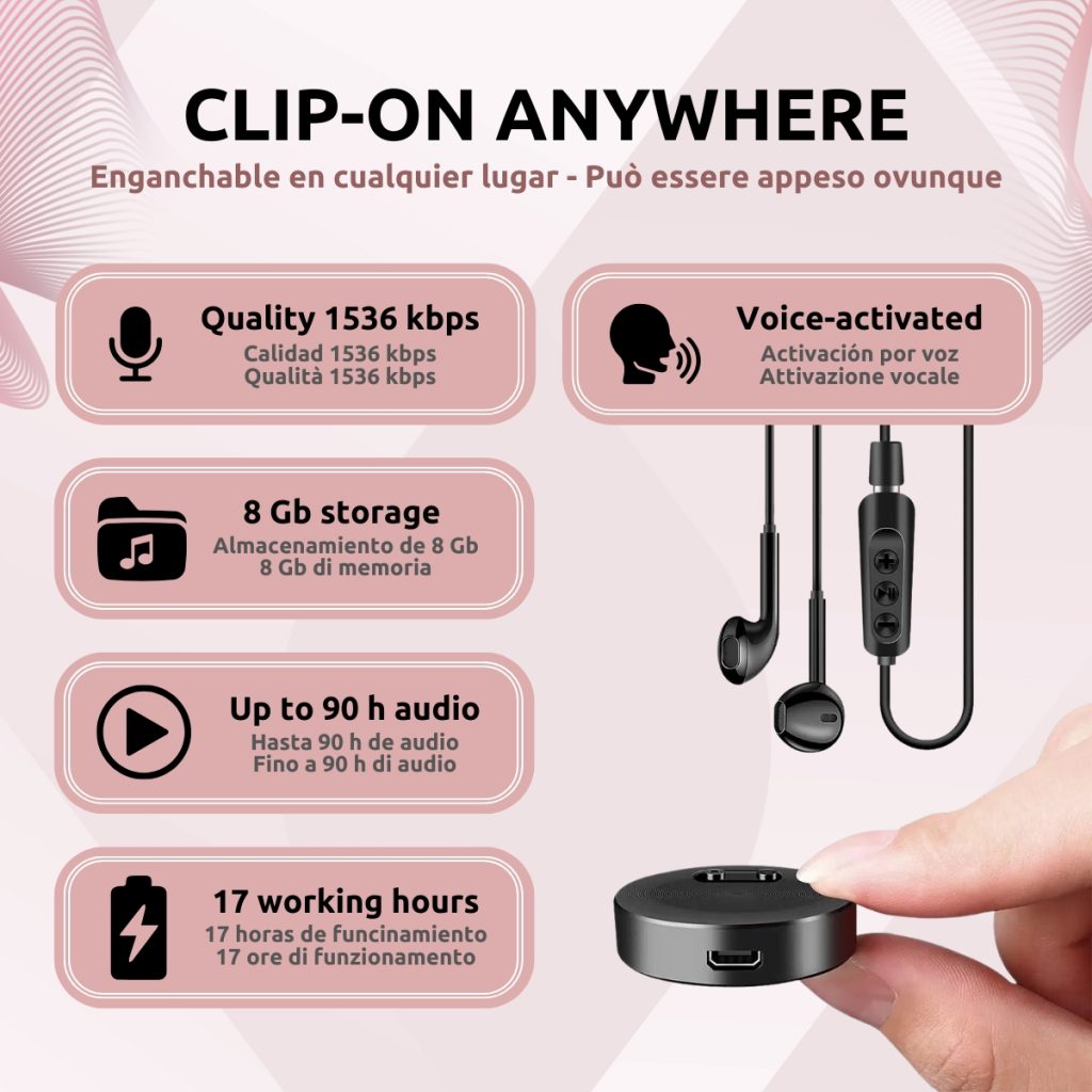 Pin Chapa Micrófono Espía Características