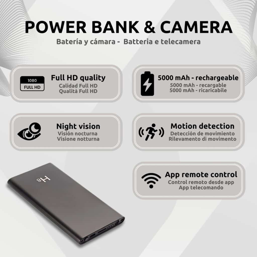 Power Bank Cámara Espía Full HD Características