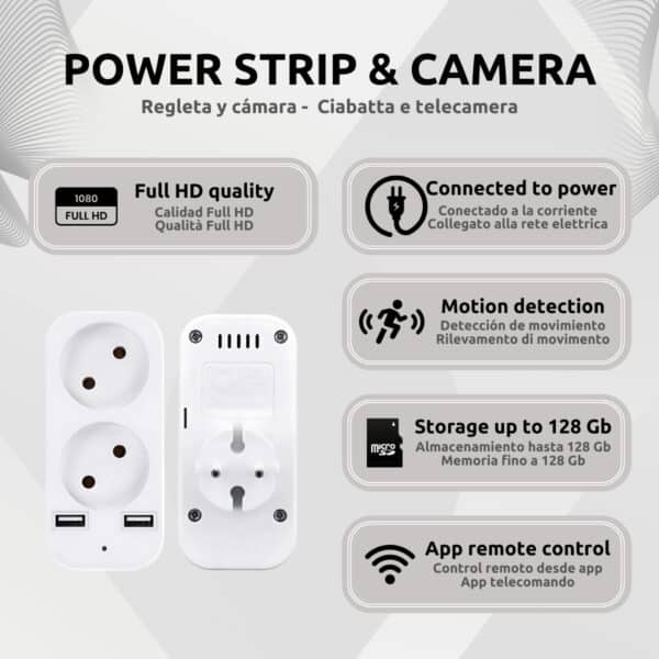 Regleta Cámara Espía Wifi Características