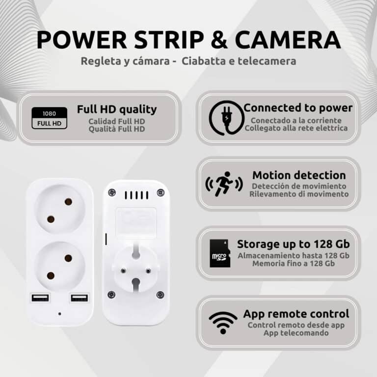 Regleta Cámara Espía Wifi Características