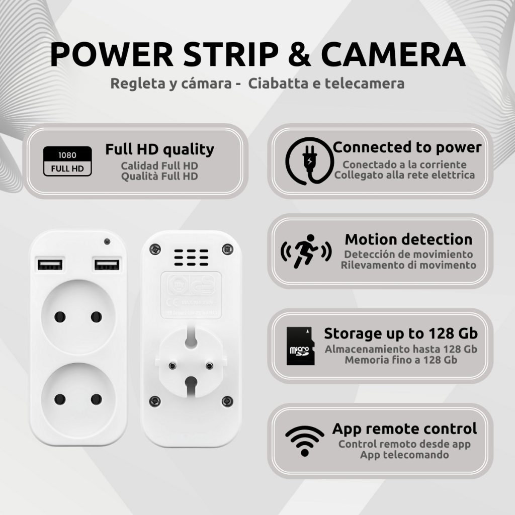 Regleta Cámara Espía Wifi Características S4