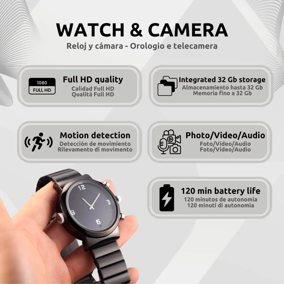 Orologio Da Parete Con Telecamera Spia Full HD 1080P WiFi – Sorveglianza Remota, Beige