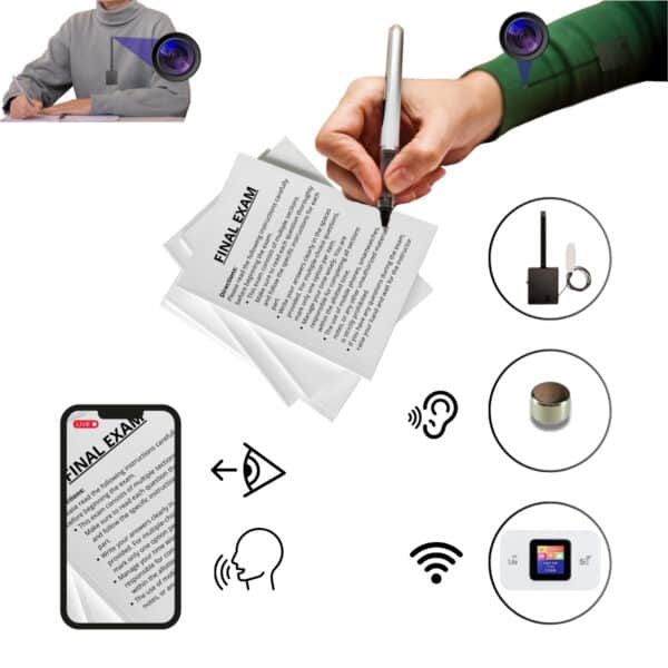Ukryta kamera szpiegowska WiFi Pro do egzaminów Bateria Mini + Nano + Router
