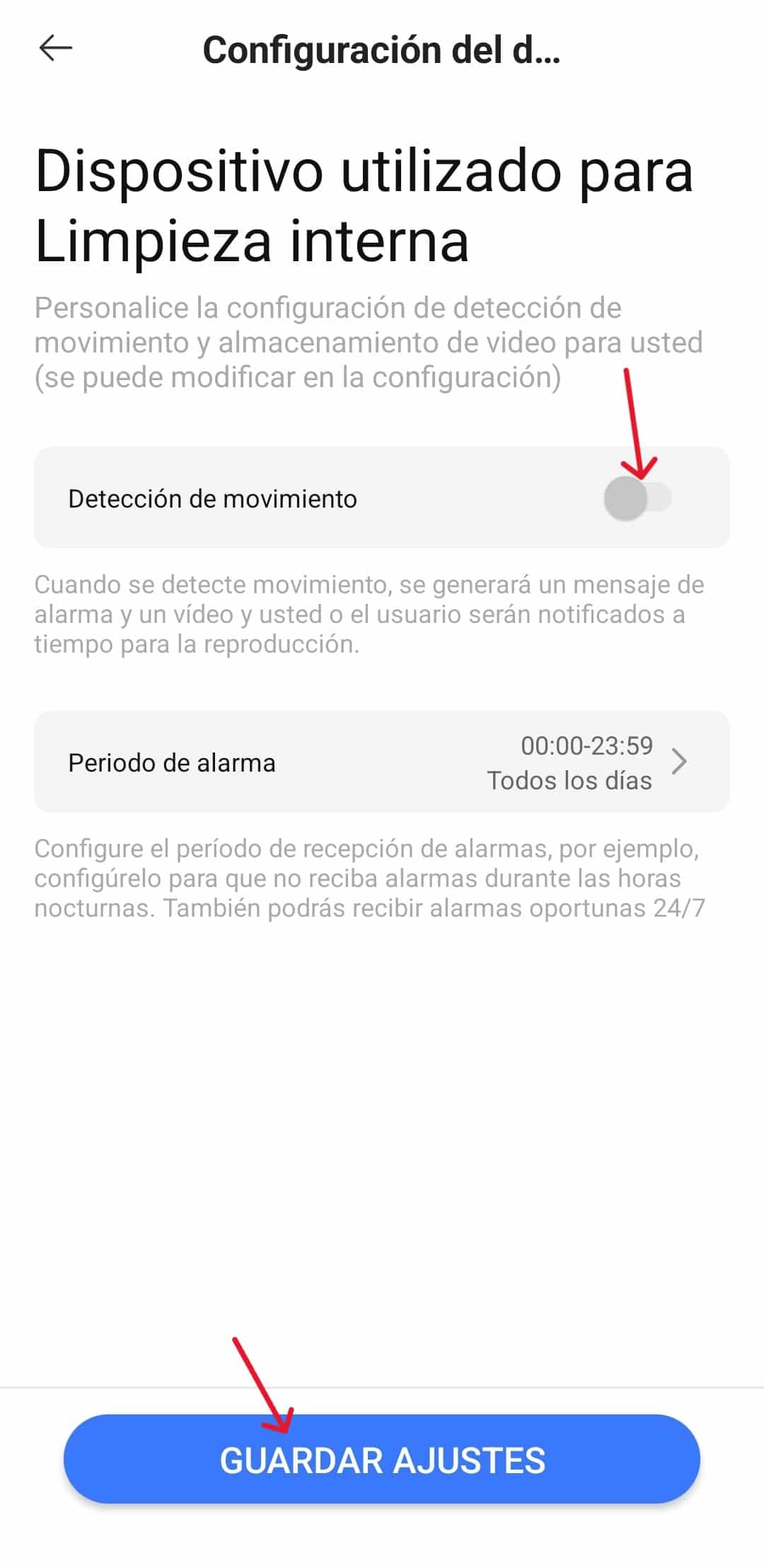 Weihome Apagar Detección Movimiento 16