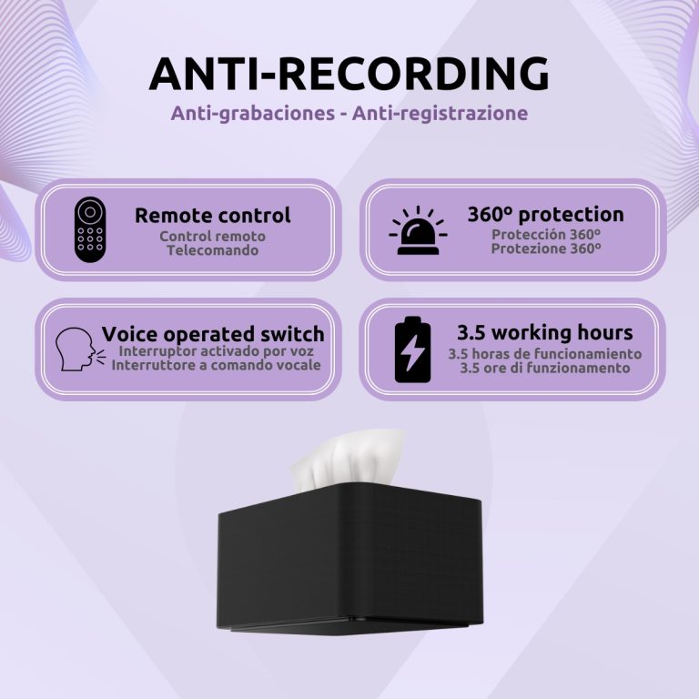 Inhibidor Micrófono Caja Pañuelos Características