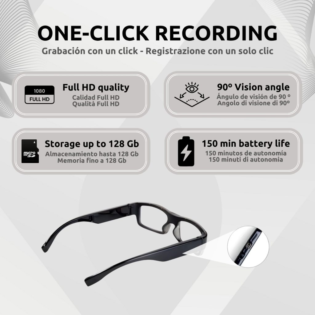 Gafa Cámara Oculta Full HD Características