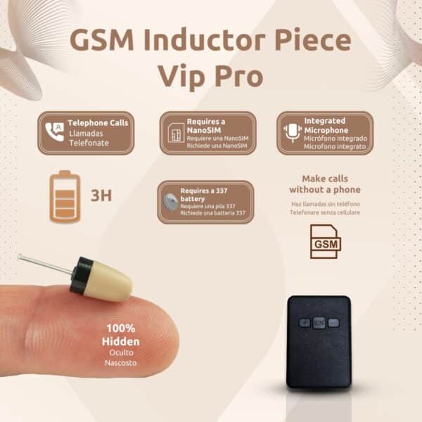 Pieza Inductora GSM + Pinganillo Vip Pro SuperMini Funcionalidades