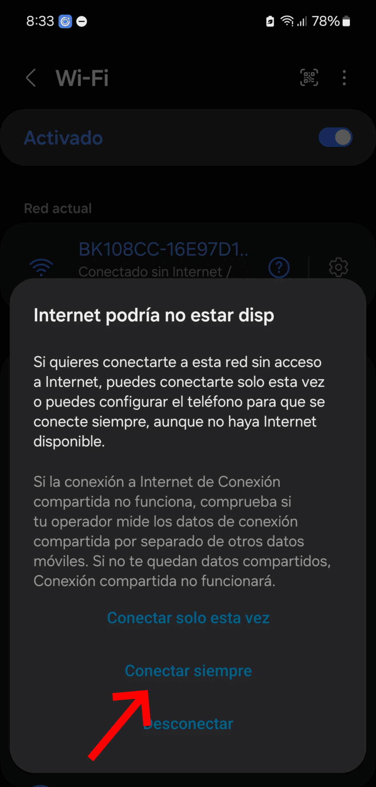 Confirmar conexion Wifi BK... iWFCam