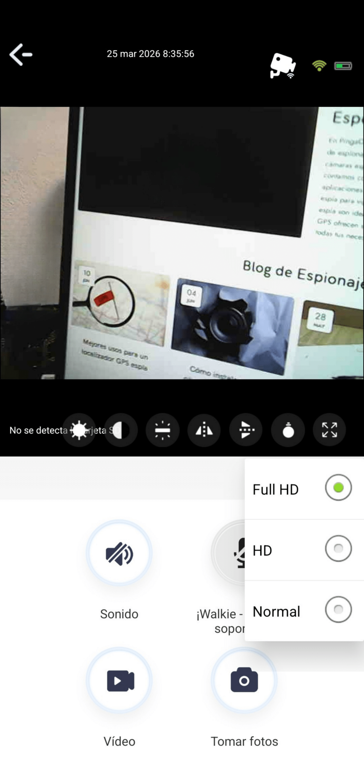 Pantalla Principal App iWFCam BK...