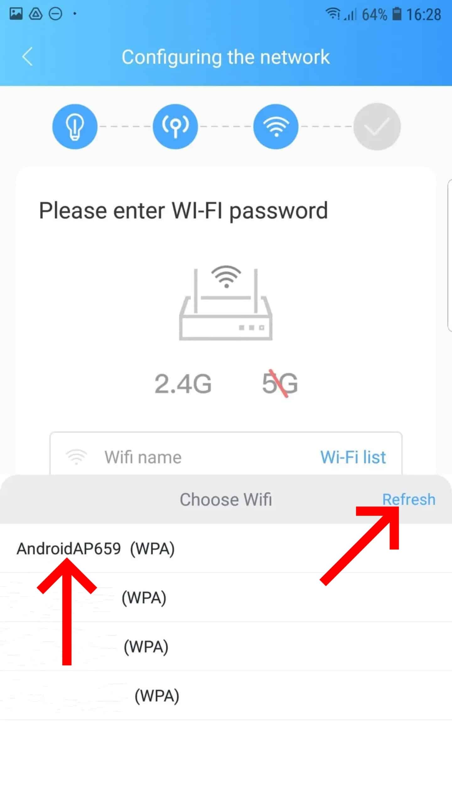 Paso 4.7 Elegir red wifi