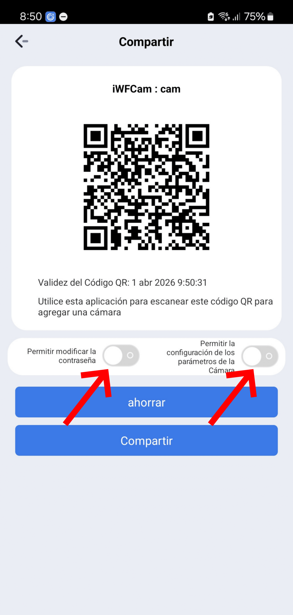 QR compartir iWFCam
