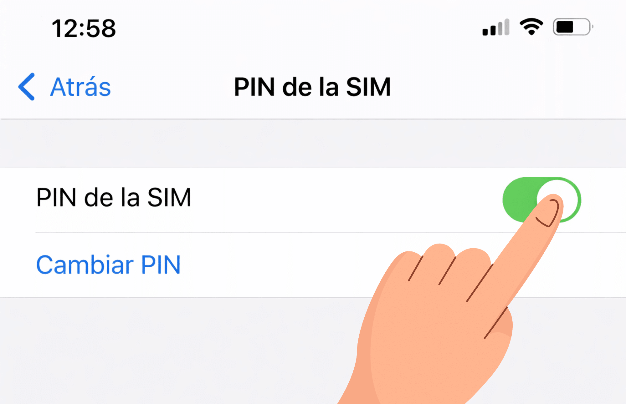 retirar PIN de la SIM