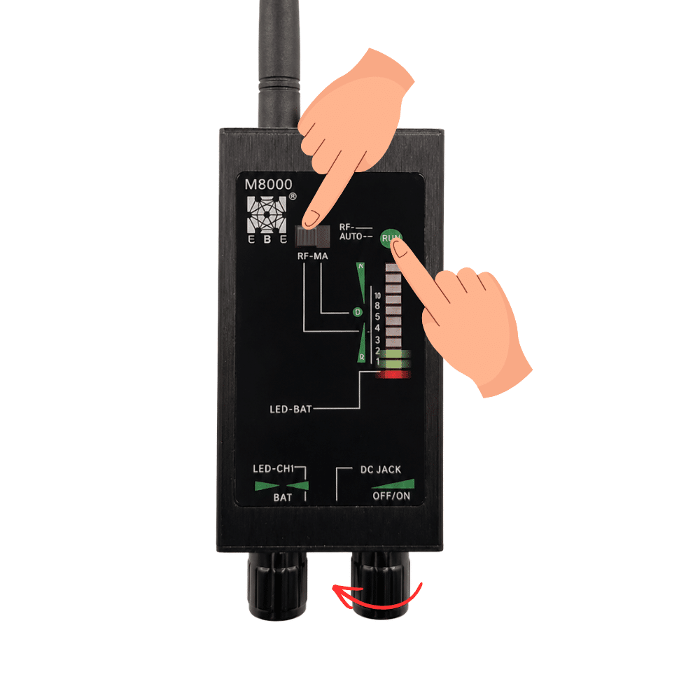 Modo RF búsqueda automática M8000