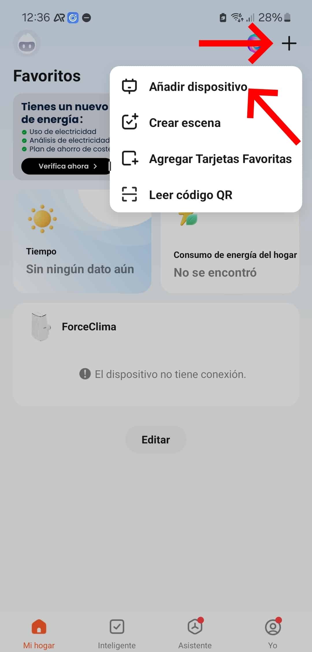 Añadir dispositivo Tuya IP36W