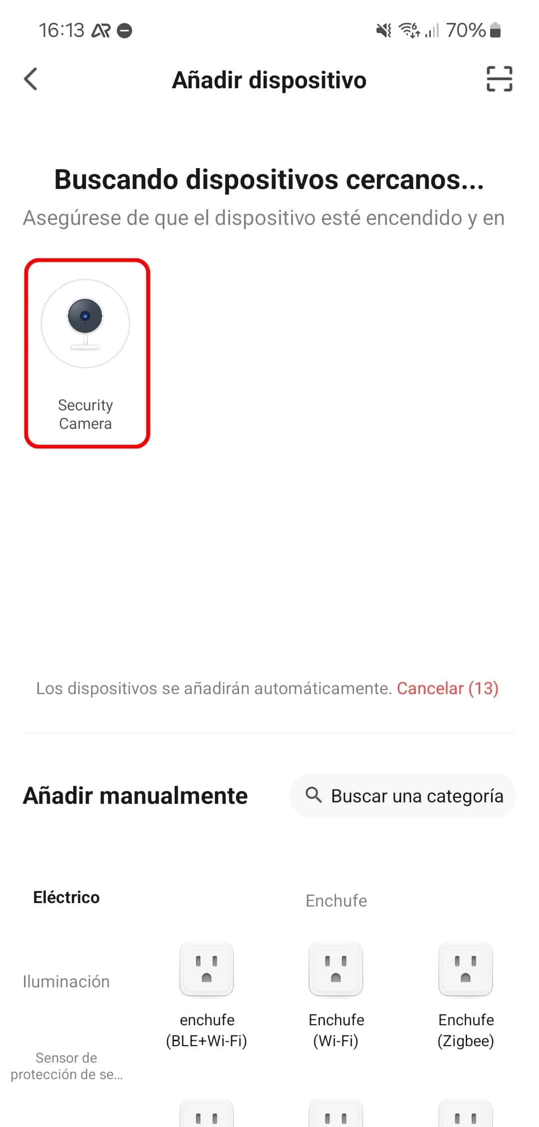 Añadir dispositivo cercano TuyaSmart IP618BW