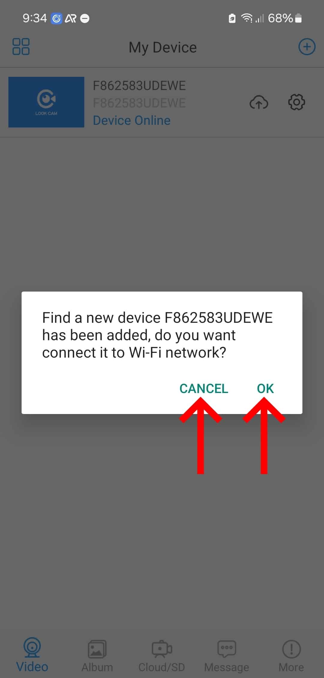 CANCEL - OK F LookCam