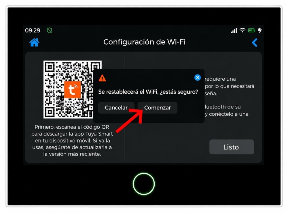 Instrucciones ALARMA - Comenzar configuracion Wifi Alarma
