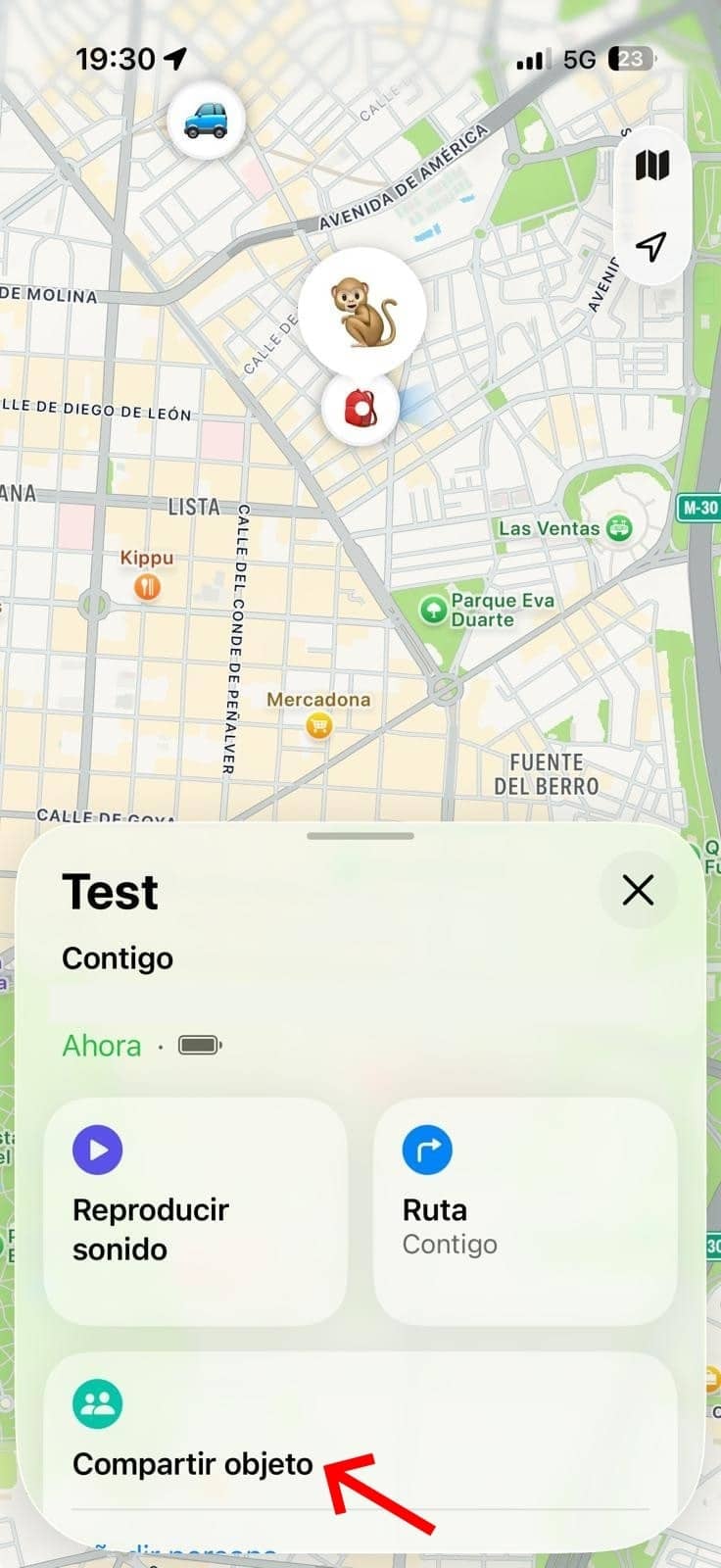 Compartir objeto TAG