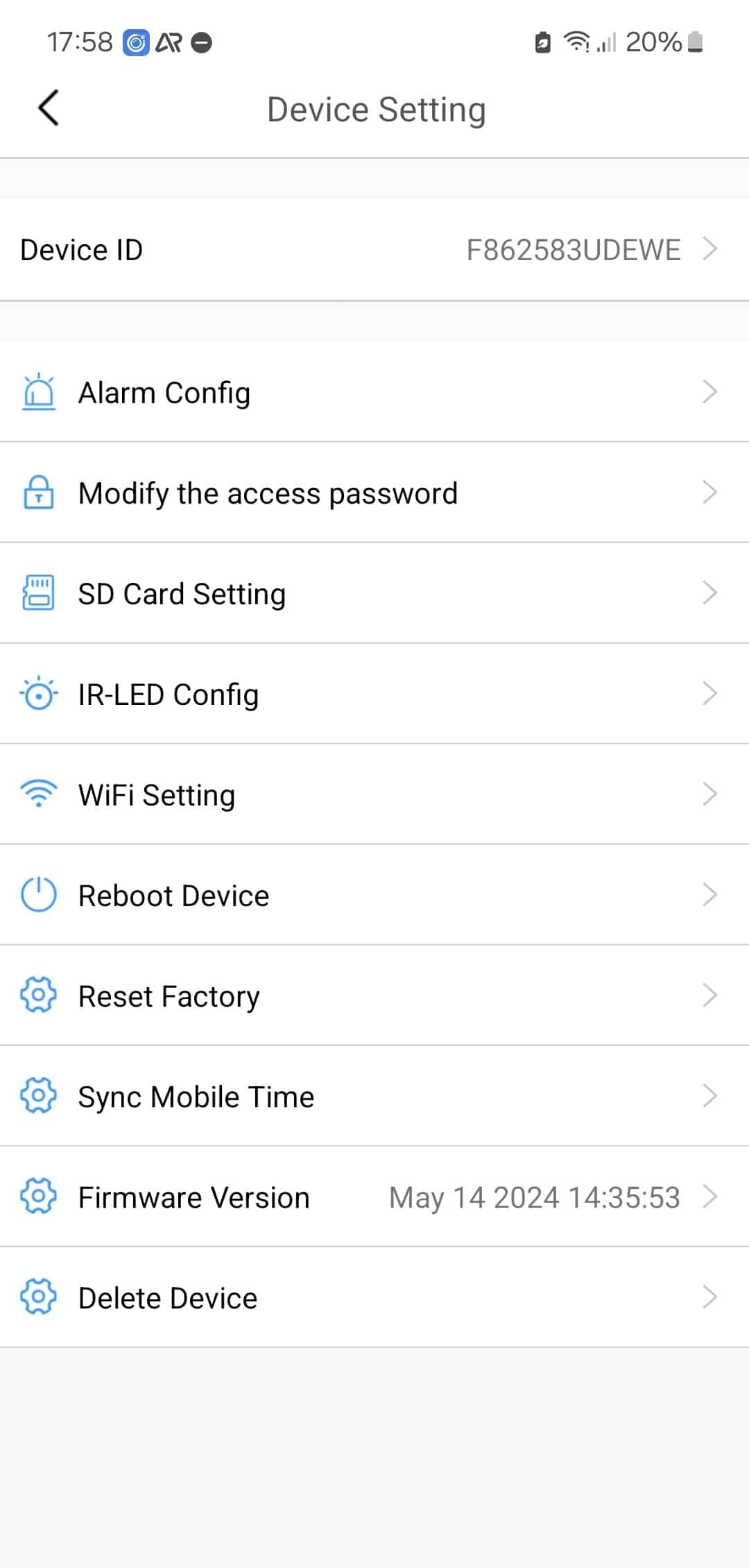 Config generales LookCam K5