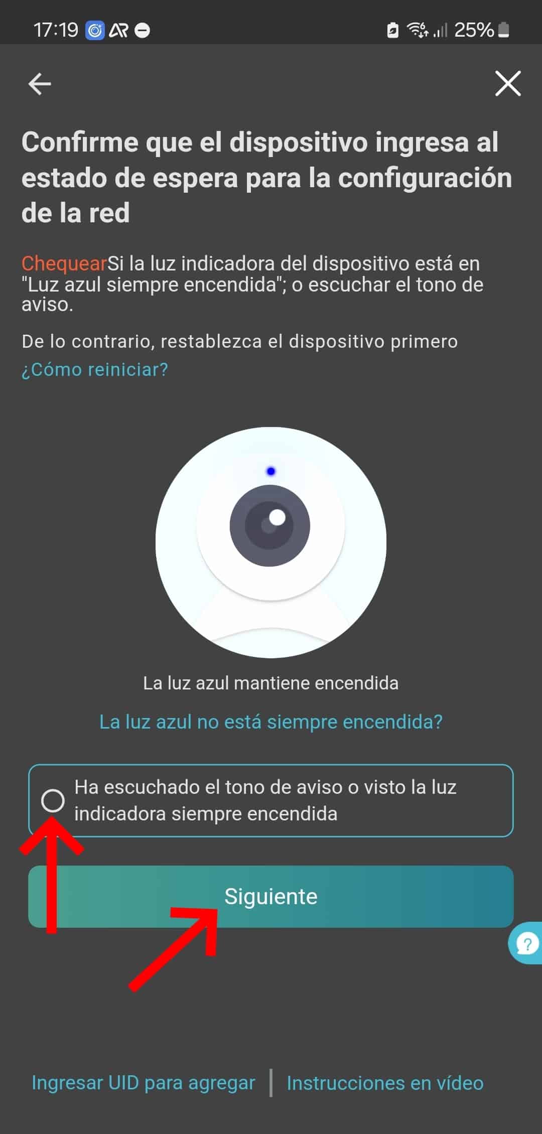 Confirmar luz OKAM Pro T9C6