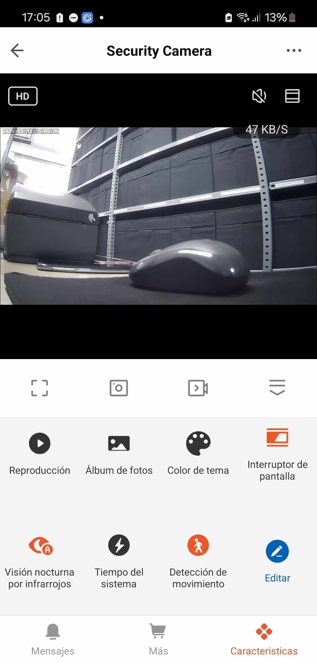 Detección movimiento Funciones Tuya IP36W